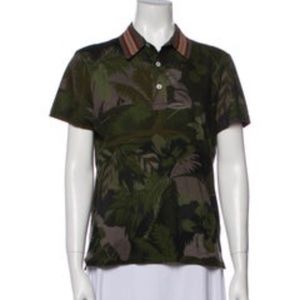 VALENTINO Printed Short Sleeve Button-Up Top Size: XS